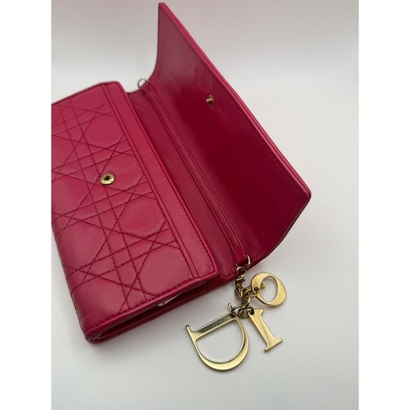 Christian Dior Handbags - Christian Dior Wallet Womens OS Pink Lady Dior Cannage Lambskin Long Wallet